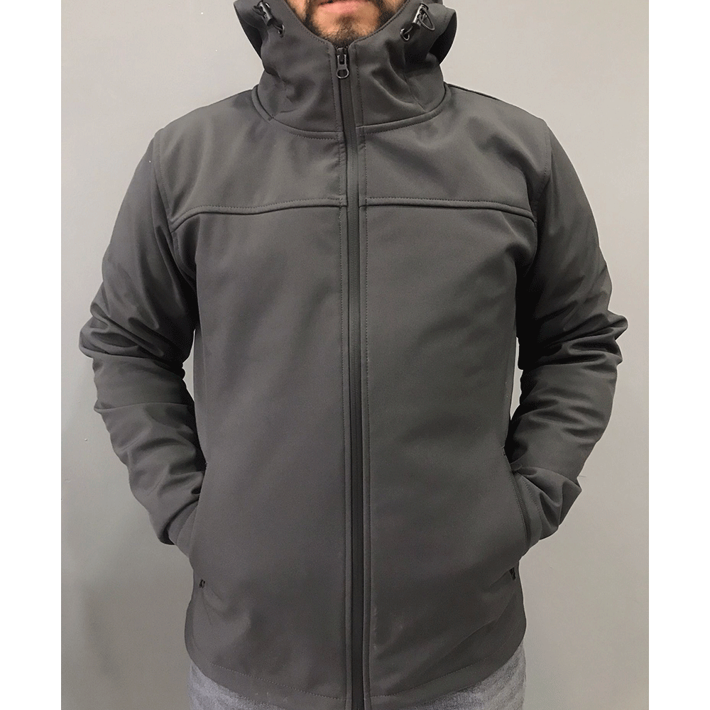 Softshell Füme Kapüşonlu