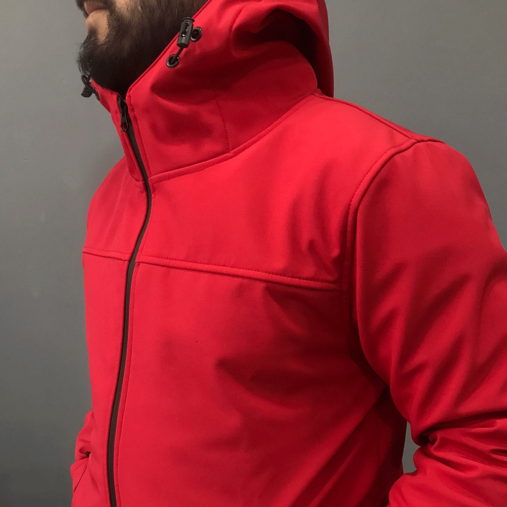 Softshell Kırmızı Kapüşonlu