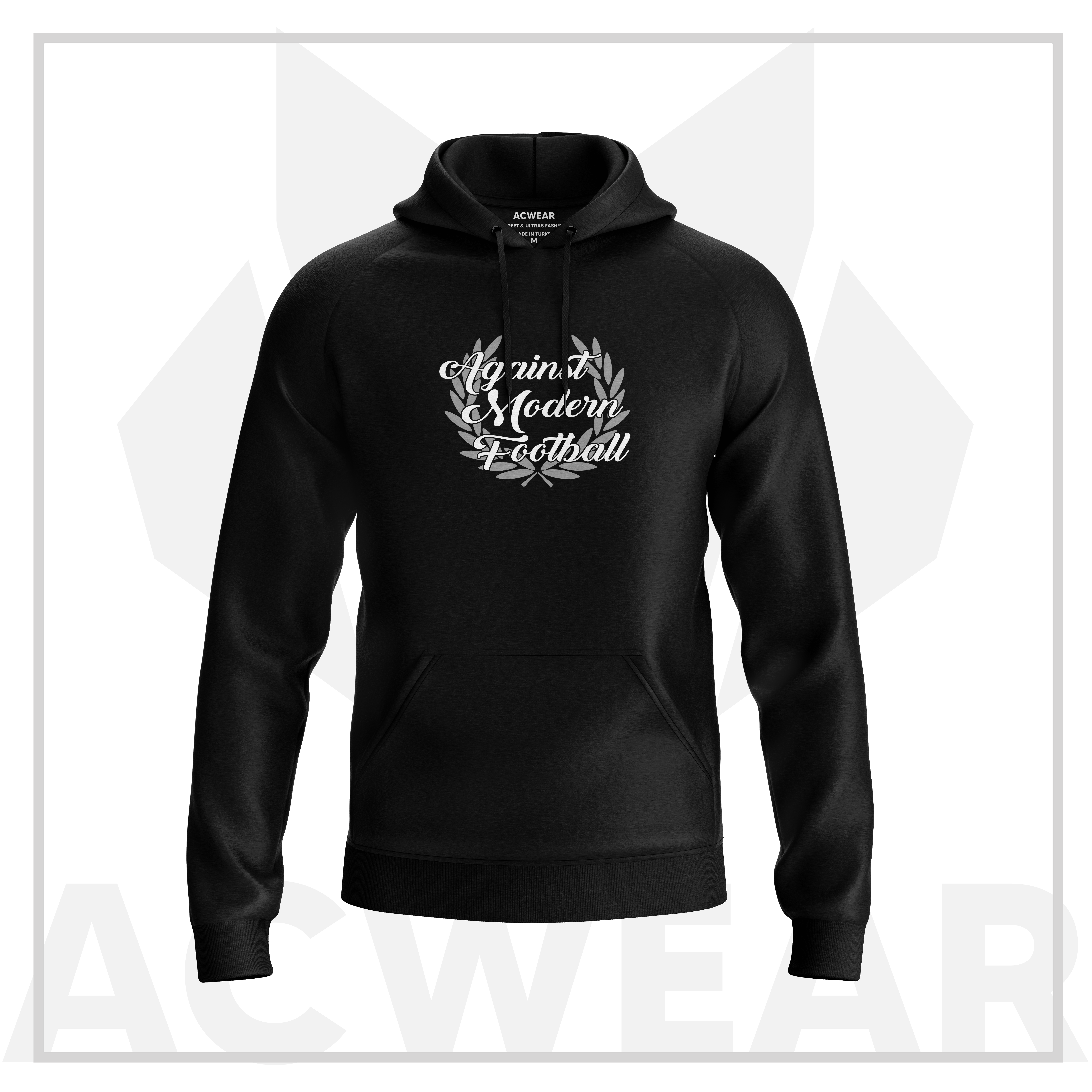 Against Modern Football Siyah-Beyaz Hoodie