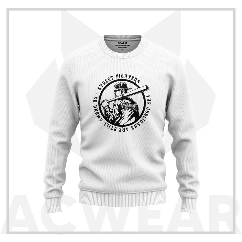 Street Fighters Beyaz Sweatshirt